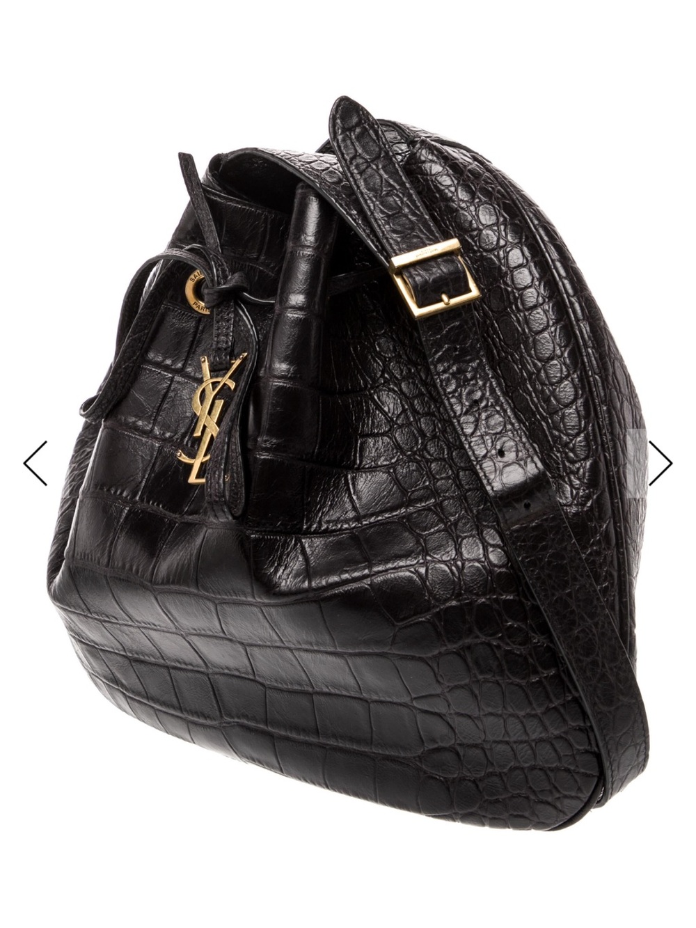 EUC Saint Laurent embossed Paris VII large hobo bag black